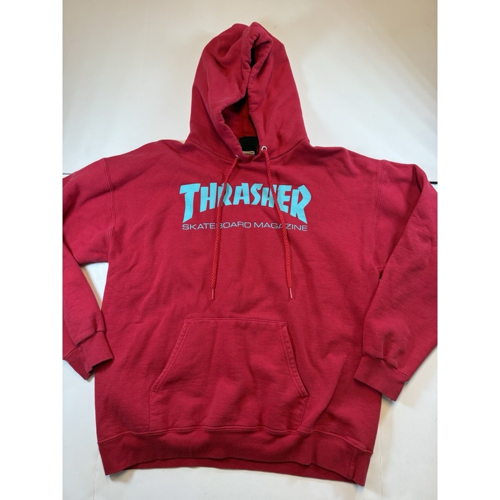 Y2K Thrasher Magazine Men's Red Hoodie Men's Size M Skatewear Streetwear